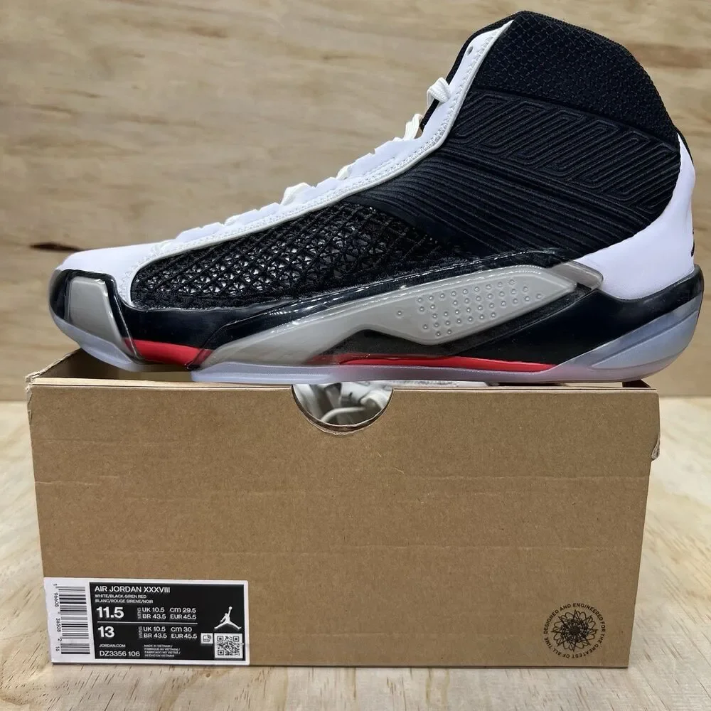NEW sz 11.5 Nike Air Jordan XXXVIII 38 Fundamental Clear Sole White DZ3356-106